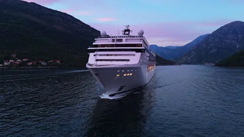 Cruise ship MSC opera sailing in the dusk Stock Footage 331791835