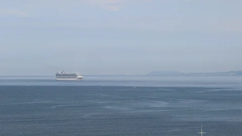 Cruise ship in the ocean Stock Footage 93731748