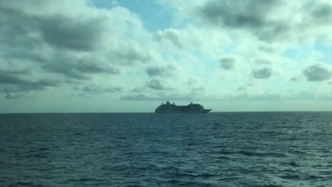 Cruise Ship in the Ocean Stock Footage 102798556