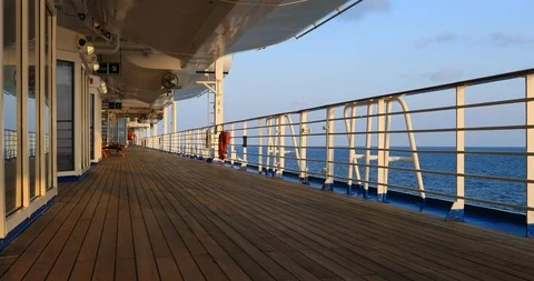 Cruise ship open deck Pacific ocean early sunrise over water 4K Stock Footage 108696643