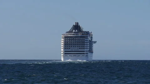 Cruise ship in open ocean Stock Footage 42970455