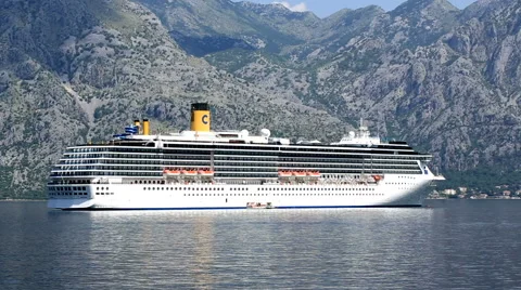 Cruise ship in open water Stock Footage 52531981