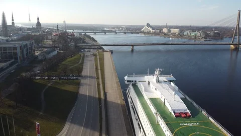 Cruise ship panorama Video stock 129367572