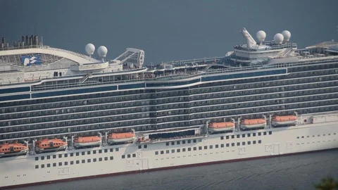 Cruise ship passing close up Stock Footage 88768592