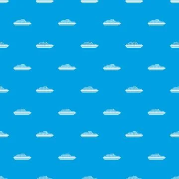 Cruise ship pattern seamless blue 스톡 일러스트