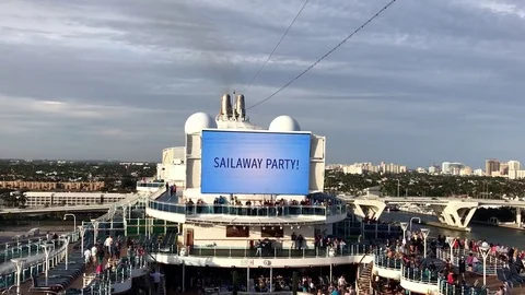 Cruise Ship Pool Deck Stock Footage 75370929