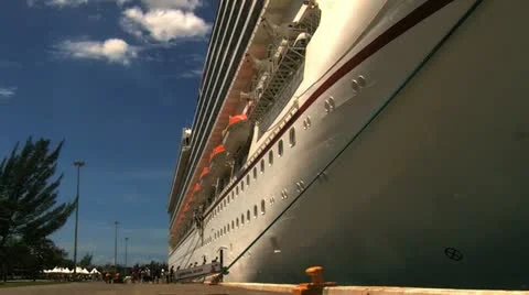 Cruise ship in Port Stock Footage 12393785