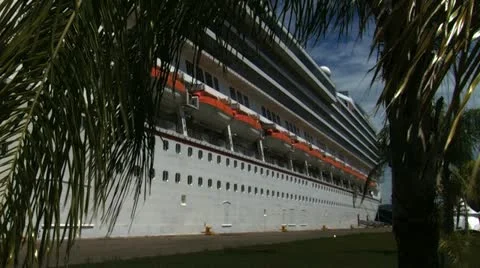 Cruise ship in Port Stock Footage 12401688