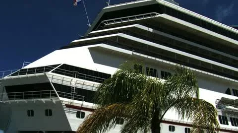 Cruise ship in Port Stock Footage 12402843
