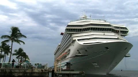 Cruise ship in Port Stock Footage 12403589