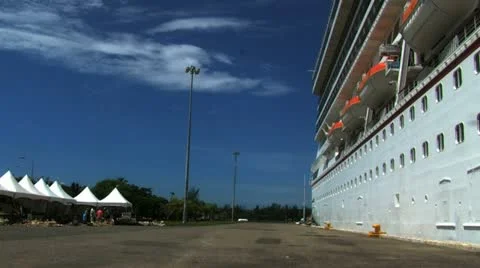 Cruise ship in Port Stock Footage 12405754