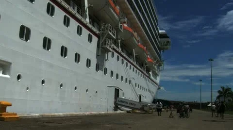 Cruise ship in Port Stock Footage 12407156