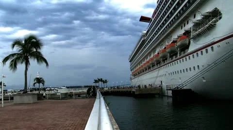 Cruise ship in Port Stock Footage 12410609