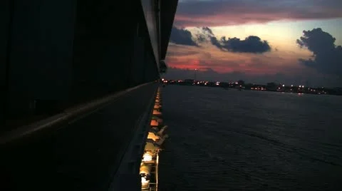 Cruise ship in Port Stock Footage 12416835
