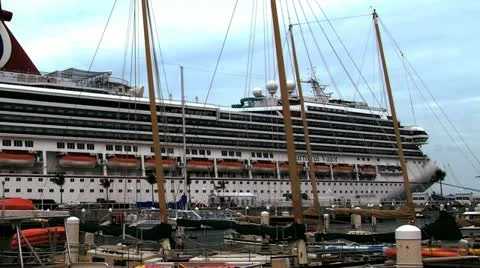 Cruise ship in Port Stock Footage 12420455