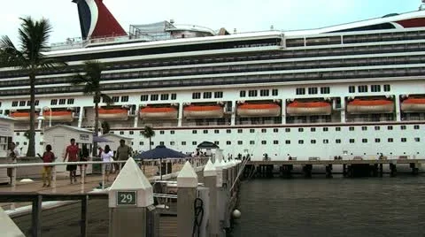 Cruise ship in Port Stock Footage 12420541