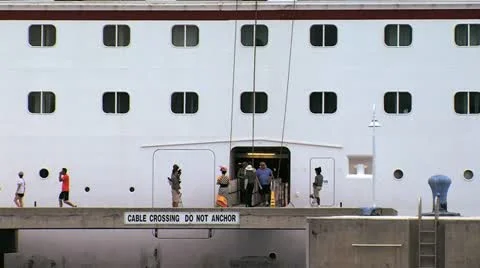 Cruise ship in Port Stock Footage 12420592