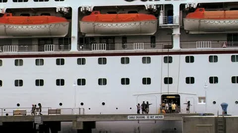 Cruise ship in Port Stock Footage 12420704