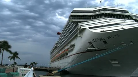 Cruise ship in Port Stock Footage 12421251