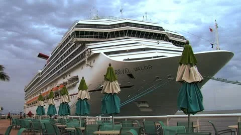 Cruise ship in Port Stock Footage 12424433