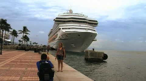 Cruise ship in Port Stock Footage 12424571