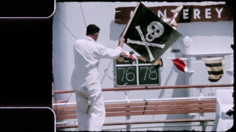 Cruise ship prepares for shellback ceremony Stock Footage 235260474