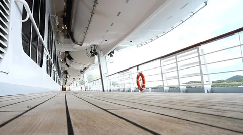 Cruise ship promenade deck Stock Footage 38352989