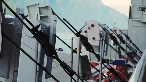 Cruise ship pulleys Stock Footage 315713990