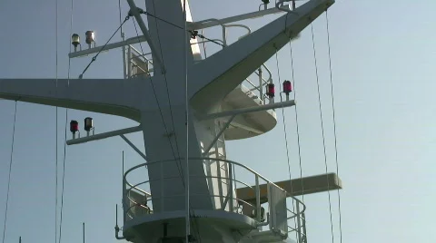 Cruise ship radars Stock Footage 491082