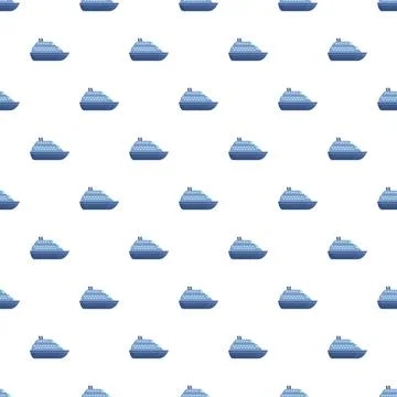 Cruise ship repeating pattern creating travel background Illustrazione stock
