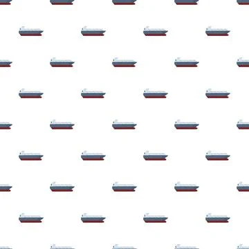 Cruise ship seamless pattern for travel background Stock Illustration
