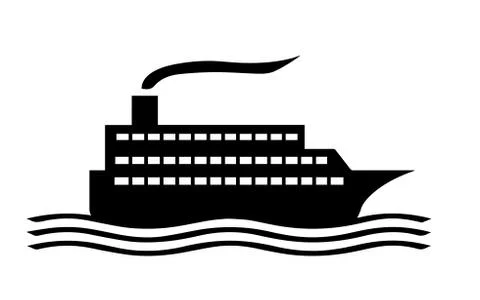 Cruise ship silhouette vector Stock Illustration