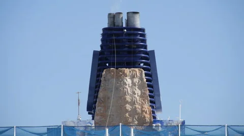 Cruise ship smoke stack Stock Footage 49316616