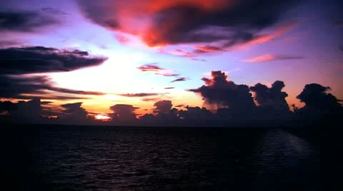 Cruise ship sunset Stock Footage 12392426