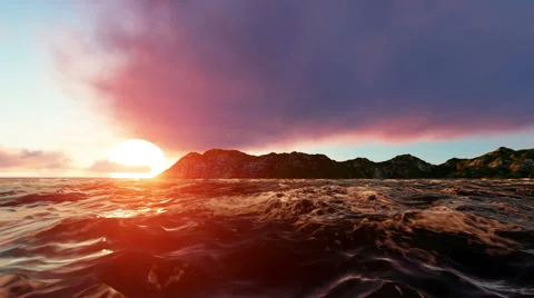 Cruise Ship at Sunset Stock Footage 62858742