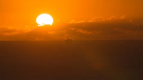 Cruise ship with sunset 스톡 동영상 128507256