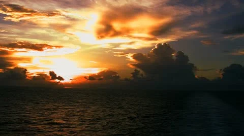Cruise ship sunset, T/lapse Stock Footage 12392738