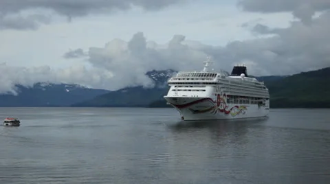 Cruise ship with tender Stock Footage 26236241