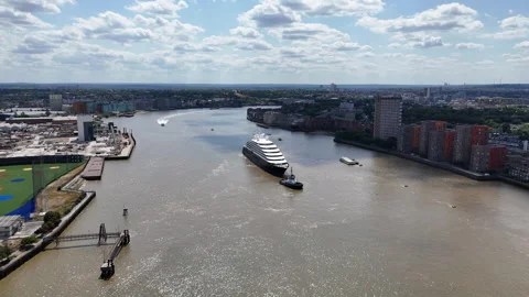 Cruise Ship on Thames Stock Footage 341319476