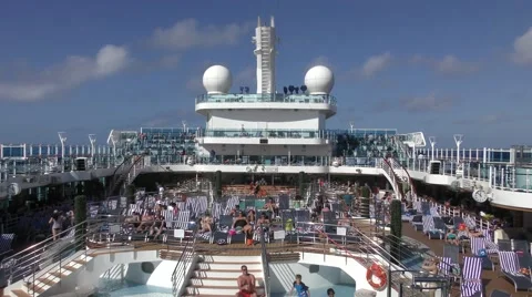 Cruise ship top deck Stock Footage 59866003