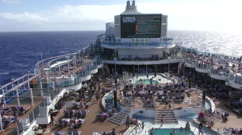 Cruise ship top deck Stock Footage 59866253