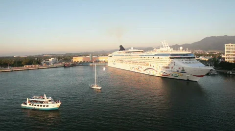 Cruise ship tourist boat Puerto Vallarta Mexico P HD 4688 Stock Footage