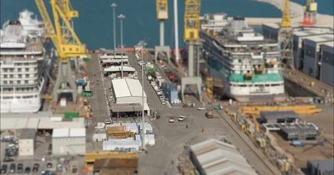 Cruise ship under construction. Stock-Footage 83949352