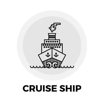 Cruise Ship Vector Icon Stock Illustration
