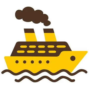 Cruise ship vector icon Ilustração Stock
