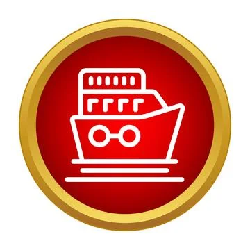 Cruise ship vector icon presenting marine travel 库存插图