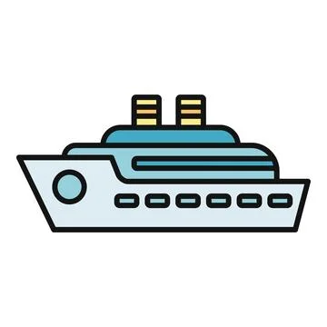 Cruise ship vector icon representing sea travel and vacation Stock Illustration