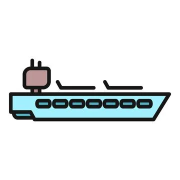 Cruise ship vector icon showing ocean travel Stock Illustration