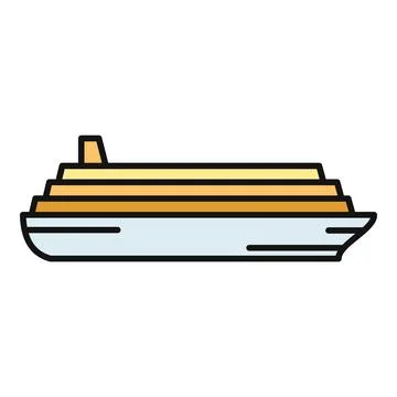 Cruise ship vector outline icon representing luxury sea travel Stock Illustration