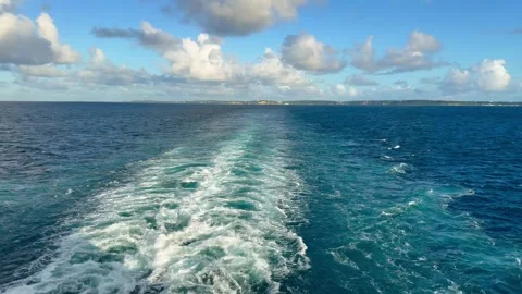 A cruise ship wake in the Atlantic Ocean Stock Footage 327863559